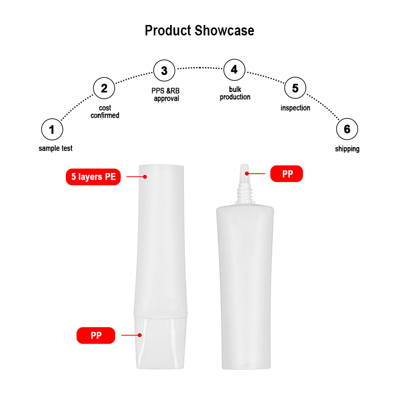 Long nozzle Soft Cosmetic Hand Cream Tube