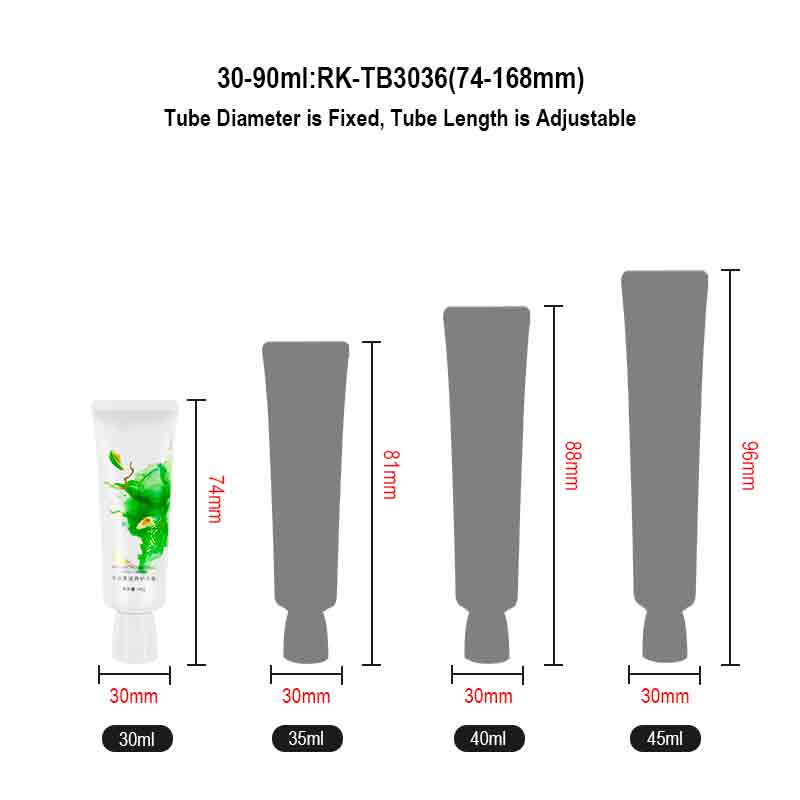 Runk cosmetic tube size