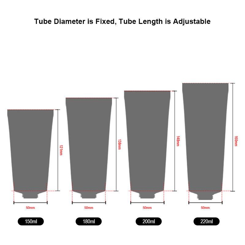 Runk cosmetic tube size