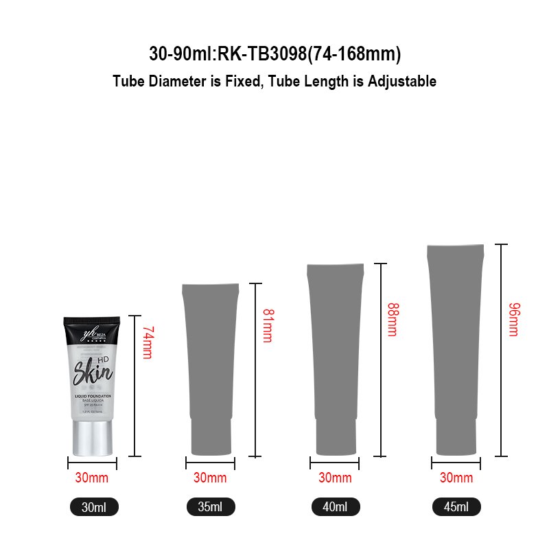 Runk cosmetic tube size