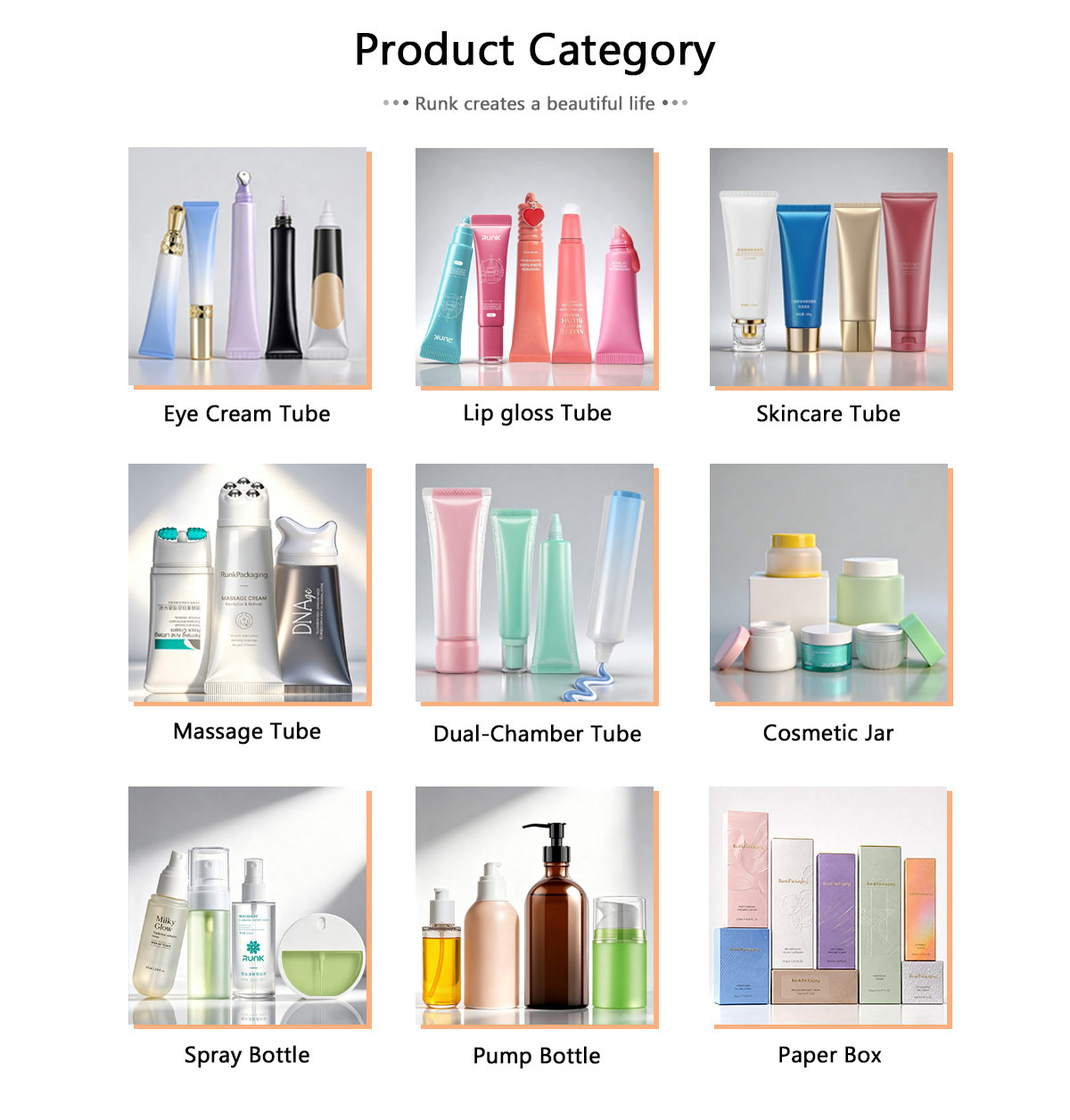 Runk factory cosmetic packaging Runk factory cosmetic packaging