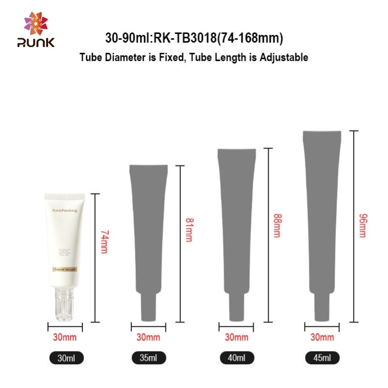 Runk cosmetic tube size
