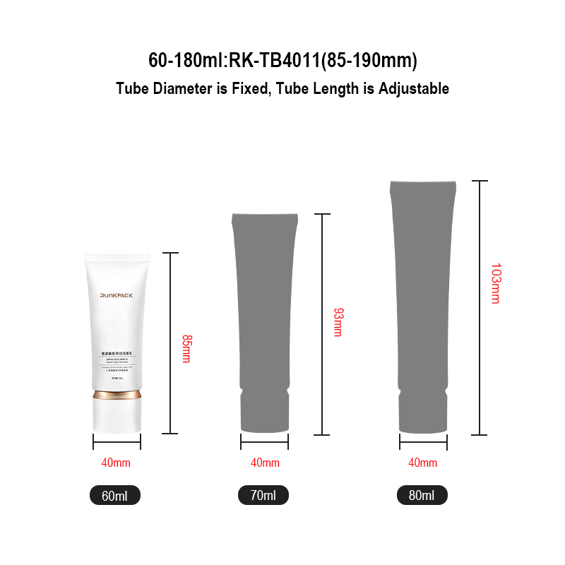 Runk cosmetic tube size